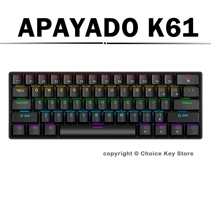 Keyboard Gaming Blue Switch - لوحة مفاتيح الألعاب الميكانيكية APAYADO K61،