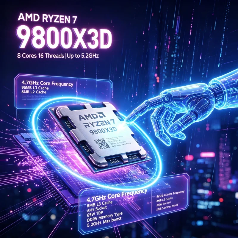 Amd Cpu Ryzen 7 - معالج AMD Ryzen 7 9800X3D AM5