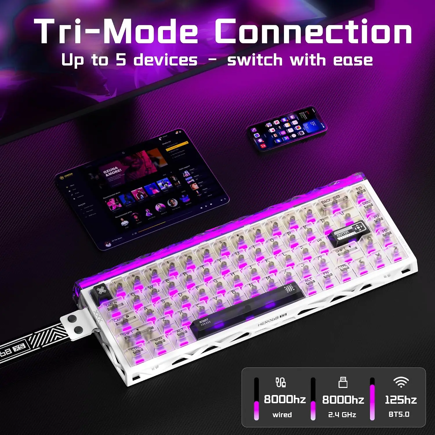 لوحة مفاتيح ألعاب لاسلكية Aula - مراجعة Gaming Keyboard Nearby وسعره