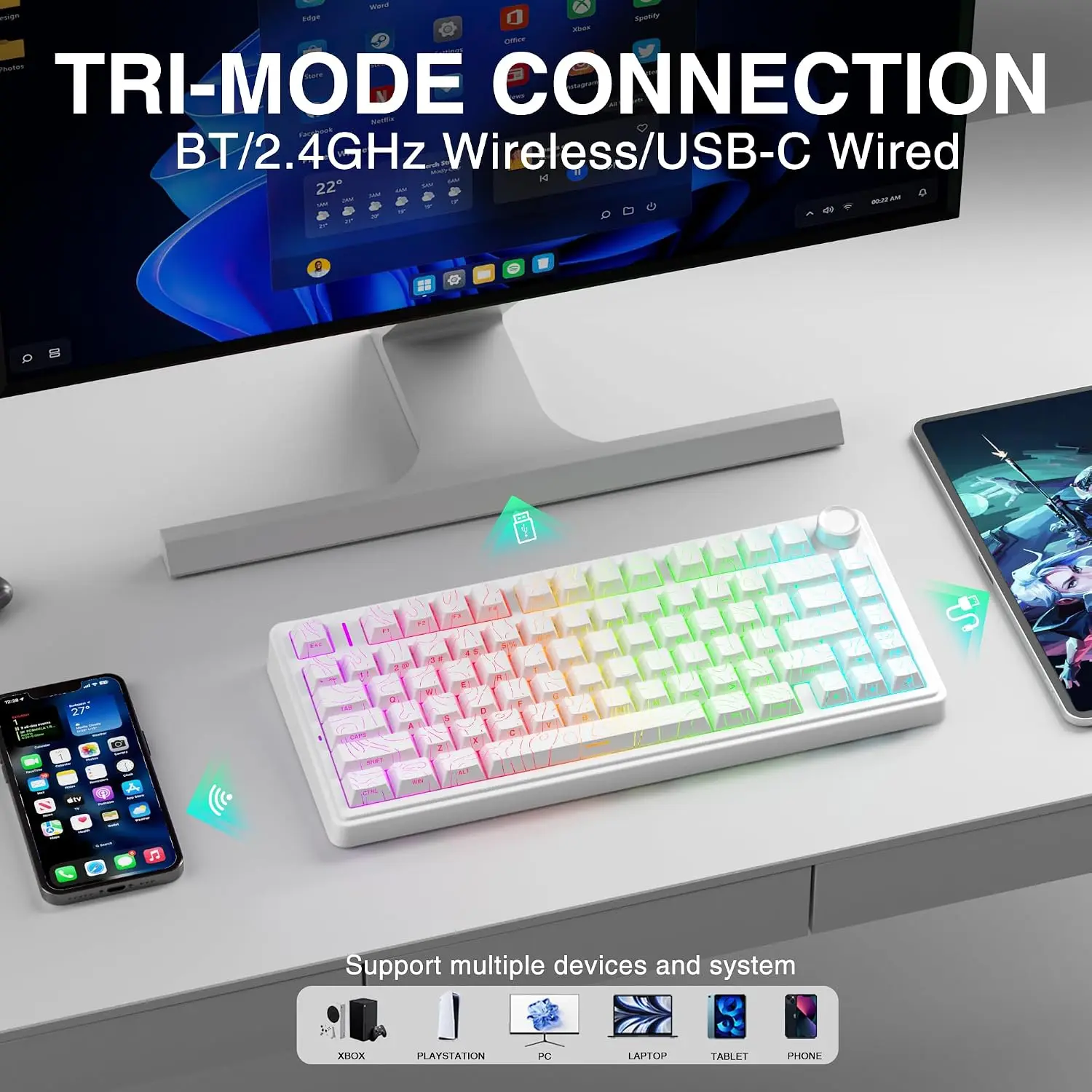 لوحة مفاتيح AULA F75 HE المغنا - مراجعة Gaming Keyboard Nearby وسعره